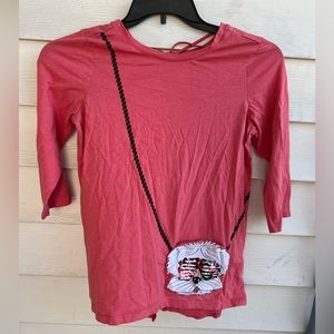 Jessica Simpson Collectibles Girls Pink Top Blouse  Puppy Purse Size XL